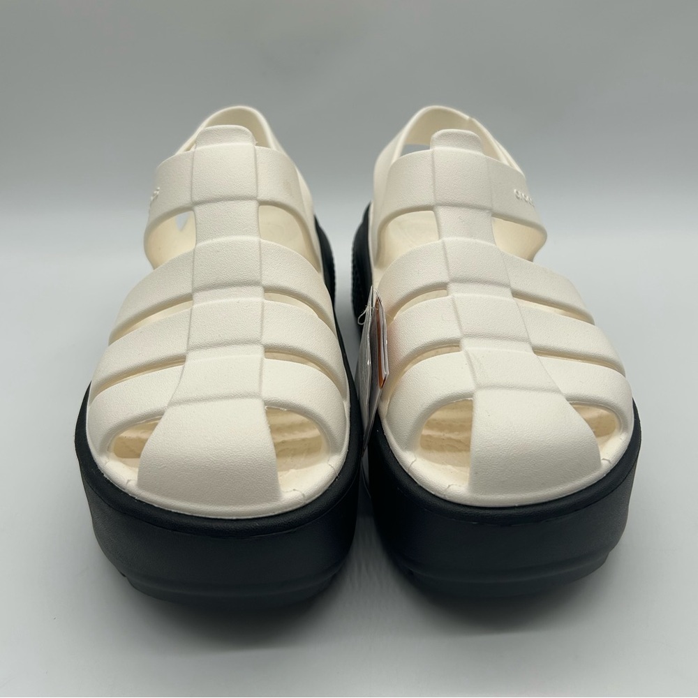 Crocs Women’s Platform Sandals Size 9 White Black Chunky Comfort New With Tag - Picture 6 of 12